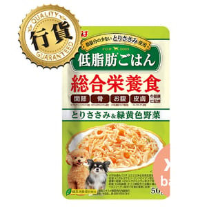 CIAO CIAO 狗濕糧 日本INABA綜合營養軟包 雞肉+綠黃色野菜 50g 50g 正面圖