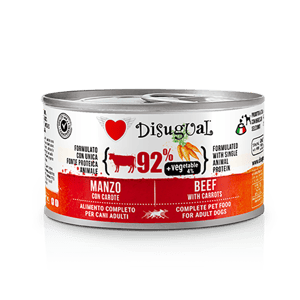 Disugual Disugual 意極鮮 狗罐頭 狗主食罐 92%鮮肉 無穀物牛肉及紅蘿蔔 150g | 意大利製造 150g 正面圖