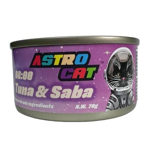 ASTRO ASTRO CAT 貓罐頭 無穀物肉絲湯罐 沙巴魚+吞拿魚 70g 70g  正面圖
