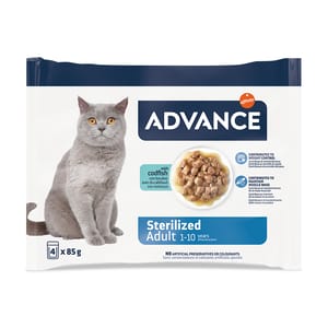 ADVANCE ADVANCE 貓濕糧 日常護理 絕育成貓配方 鱈魚 85g X 4包 85g 正面圖