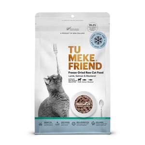 TU TU MEKE FRIEND 貓糧 超級食品凍乾貓糧 羊⾁三⽂⿂鯖⿂ 280g 280g  正面圖