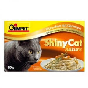 Gim Gim Cat 貓罐頭 ShinyCat Nature 天然優質水煮罐 雞肉及鮮蝦 85g 85g  正面圖