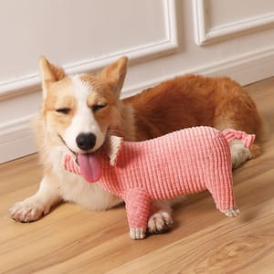 HelloDOG HelloDOG 狗玩具 玩具嚴選 發聲耐咬可愛毛絨豬 顏色隨機   背面圖