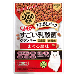 CIAO CIAO 貓糧 5000億個乳酸菌健腸配方 吞拿魚味 200g 200g  正面圖