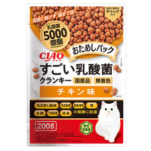 CIAO CIAO 貓糧 5000億個乳酸菌健腸配方 雞肉味 200g 200g 正面圖
