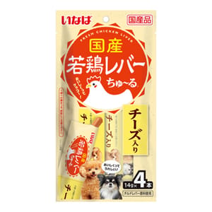 CIAO CIAO 狗肉泥 日本國產系列 雞肝乳酪肉醬 14g×4本 14g 正面圖
