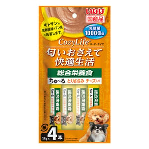 CIAO CIAO 狗肉泥 CozyLife 1000億乳酸菌 綜合營養雞肉及芝士味 14g×4本 14g 正面圖