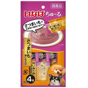 CIAO CIAO 狗肉泥 腸道健康配方 紫薯肉醬 14g×4本 14g 正面圖