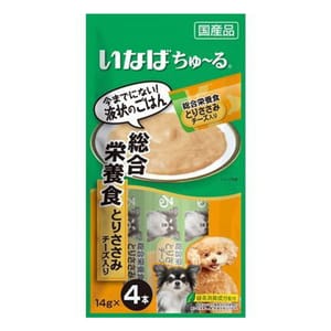 CIAO CIAO 狗肉泥 綜合營養 雞肉及芝士肉醬 14g×4本 14g  正面圖