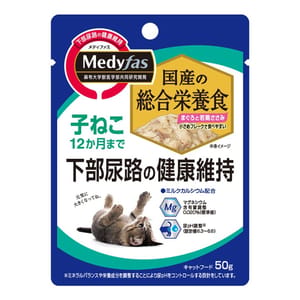日本Petline 日本Petline 貓濕糧 Medyfas 軟包 幼貓用 吞拿魚+雞肉 50g 50g 貓用 正面圖