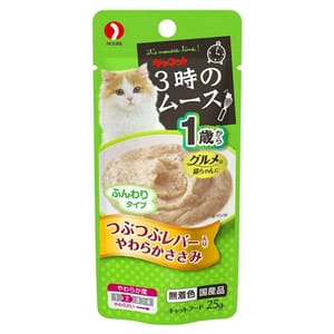 日本Petline 日本Petline 貓濕糧 貓咪3點下午茶 雞肉+雞肝慕絲 1嵗起 25g 25g 正面圖