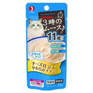 日本Petline 日本Petline 貓濕糧 貓咪3點下午茶 雞肉+芝士慕絲 11嵗起 25g 25g 正面圖