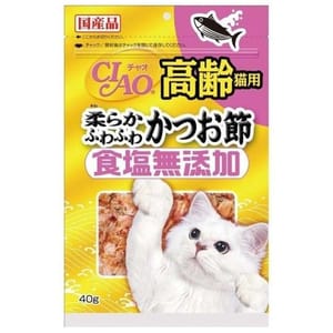 CIAO CIAO 貓零食 日本鰹魚刨花魚片 食鹽無添加 高齡貓適用 40g 40g 正面圖