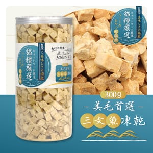 貓糧嚴選 貓糧嚴選 三文魚凍乾 美毛首選 300g 300g 貓犬用 正面圖