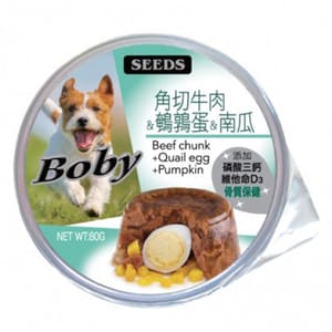 SEEDS SEEDS 狗餐盒 ⾓切⽜⾁+鵪鶉蛋+南瓜 80g 80g  正面圖