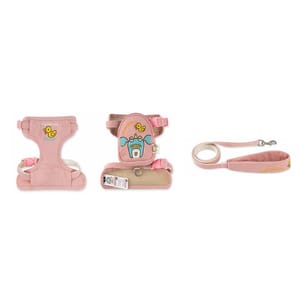 TOUCHCAT TOUCHCAT ⼩怪獸系列胸背衣 粉⾊/黃色 M   正面圖