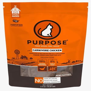 PURPOSE PURPOSE 貓糧 凍乾脫水生肉肉餅 單一蛋白 雞肉 2.5oz 5oz  正面圖