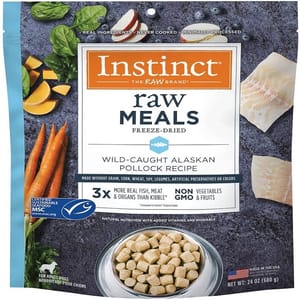 Instinct Instinct 狗糧 無穀物凍乾生肉主食糧 狹鱈魚 24oz 24oz 正面圖