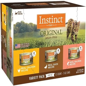 Instinct Instinct 貓罐頭 無穀物 禮盒裝  雞肉x4/鴨肉x4/三文魚x4 3oz 3oz  正面圖