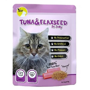 YUMYUM YUMYUM 主食貓濕包 Tuna & Flaxseed in Jelly 吞拿魚+亞麻籽 70g 70g  正面圖