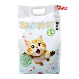 貓之物語 貓之物語 3.0mm天然 豆腐貓砂 綠茶味 18L 18L 正面圖