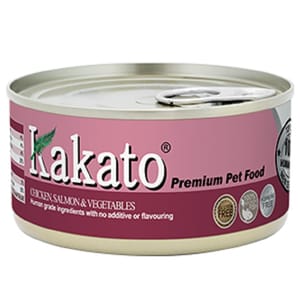 Kakato Kakato 罐頭 貓狗罐頭 雞肉及三文魚及蔬菜 170g 170g  正面圖