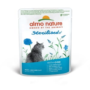 Almo Almo Nature Sterilised 絕育貓鮮包 鱈魚 70g 70g  正面圖