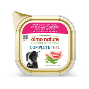 Almo Almo Nature HFC Complete 主食狗罐頭 火腿+青豆 85g 85g 正面圖