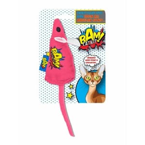 BAM! BAM! Catnip 貓玩具 薄荷粉紅老鼠 正面圖