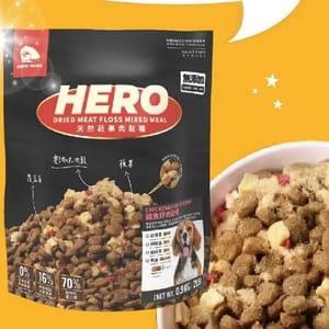 HeroMama HeroMama 狗糧 犬用天然蔬果肉鬆糧 雞魚拌肉鬆餐 0.9kg 9kg 犬用 正面圖
