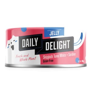 Daily Daily Delight Jelly啫喱系列 貓罐頭 白鰹吞拿魚+沙丁魚 80g 80g 正面圖