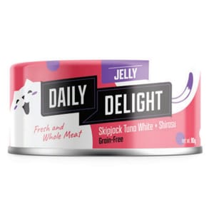 Daily Daily Delight Jelly啫喱系列 貓罐頭 白鰹吞拿魚+銀魚 80g 80g 正面圖