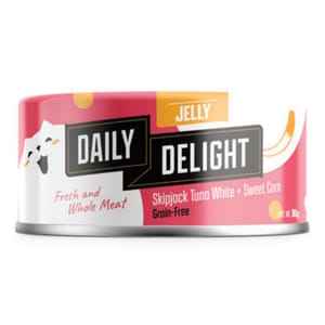 Daily Daily Delight Jelly啫喱系列 貓罐頭 白鰹吞拿魚+甜玉米 80g 80g 正面圖