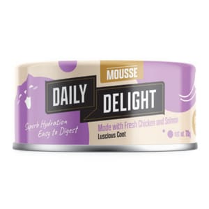 Daily Daily Delight Mousse慕絲系列 貓罐頭 雞肉+三文魚 70g 70g 正面圖