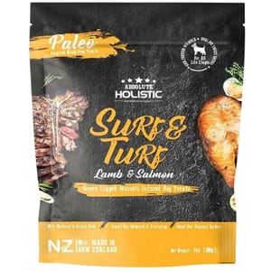 Absolute Absolute Holistic 無穀主食狗糧 風乾鮮食肉片 羊肉+三文魚 200g 200g 正面圖