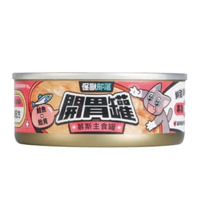 怪獸部落 怪獸部落 貓罐頭 開胃慕斯主食罐 鮭魚貽貝 82g 82g  正面圖