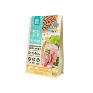 怪獸部落 怪獸部落 貓糧 幼貓糧 寶寶鮮肉主食糧 咕咕雞 250g 250g 正面圖