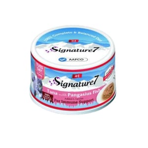 Signature7 Signature7 貓罐頭 營養肉湯罐罐 增強免疫 吞拿魚+巴沙魚 70g 70g 正面圖