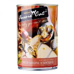 Fussie Fussie Cat 貓罐頭 沙甸魚+鯖魚 400g 400g 正面圖