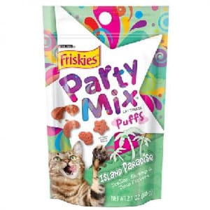 Friskies喜躍 Friskies喜躍 Party Mix Puffs Island Paradise 2.1oz 1oz  正面圖