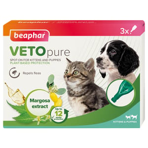 Beaphar Beaphar VETO pure 幼犬/幼貓用 回歸自然滴劑 一盒3支 貓用 正面圖