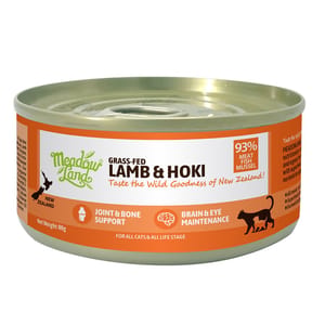 Meadowland Meadowland 貓罐頭 全貓主食罐 經典肉醬系列 羊肉 + 鱈魚 80g 80g  正面圖
