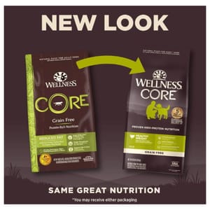 WELLNESS CORE Dry Dog Food Reduced Fat Grain-Free Recipe with Deboned Turkey, Turkey & Chicken Meal 4lb (88405) 狗糧 WELLNESS 寵物用品速遞
