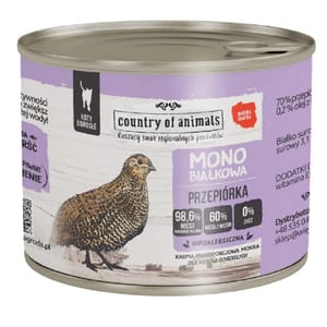 Country Country of animals 貓罐頭 單一蛋白罐 鵪鶉 200g 200g  正面圖