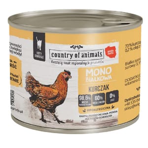 Country Country of animals 貓罐頭 單一蛋白罐 雞肉 200g 200g  正面圖
