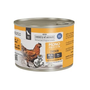 Country Country of animals 狗罐頭 單一蛋白罐 雞肉 200g 200g 正面圖