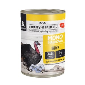 Country Country of animals 狗罐頭 幼犬罐頭 單一蛋白罐 火雞 400g 400g  正面圖