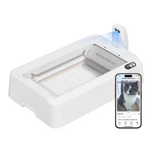 PETKIT PETKIT PUROBOT CRYSTAL DUO AI智能鏡頭全自動雙翼貓廁所 白色 正面圖
