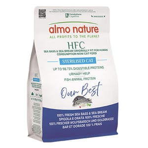 Almo Almo Nature HFC 成貓或絕育貓糧 新鮮鱸魚鯛魚 300g 300g 正面圖