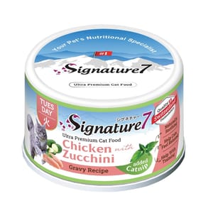 Signature7 Signature7 貓罐頭 貓薄荷舒壓配方肉湯罐罐 雞肉+櫛瓜 70g 70g 正面圖